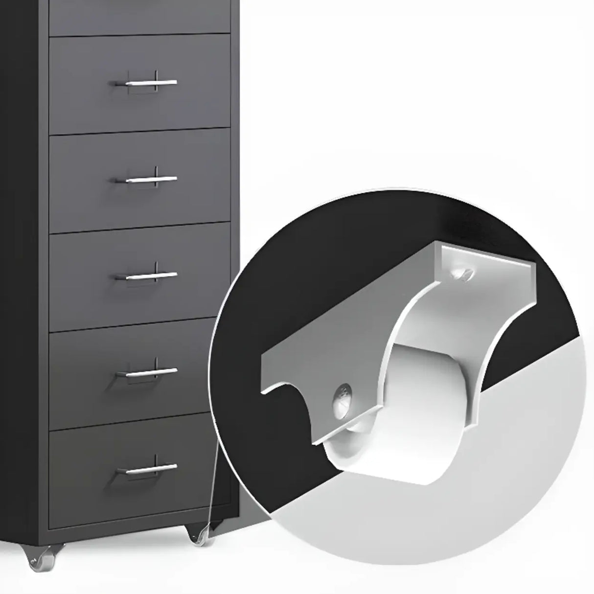 Swivel Steel Vertical Storage Filing Cabinet with Wheels Image - 8