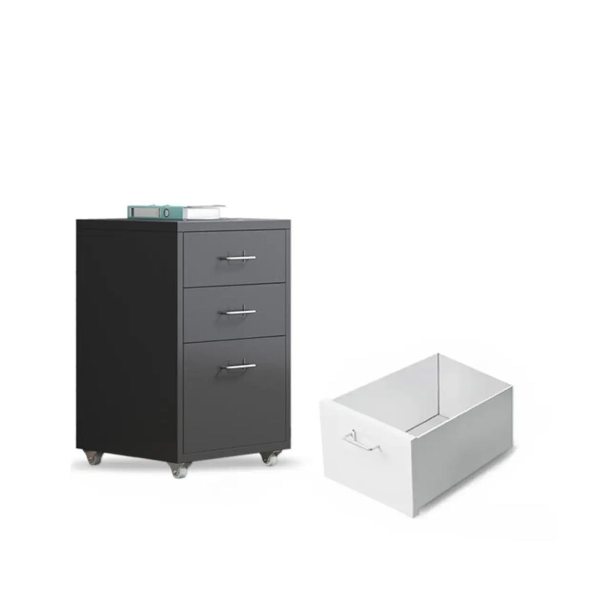 Swivel Steel Vertical Storage Filing Cabinet with Wheels Image - 9