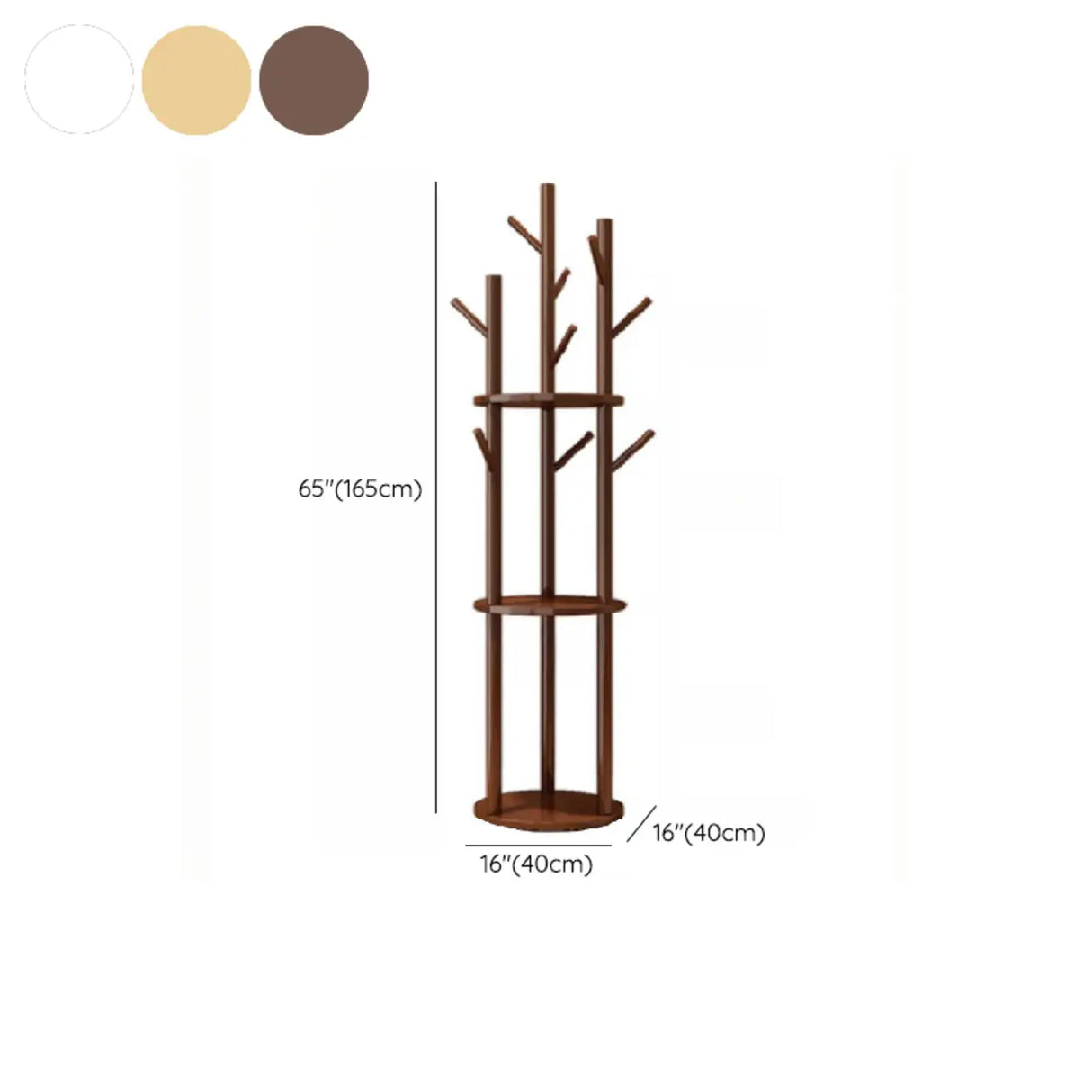 Swivel Tree Shape Nut-Brown Hooks Coat Rack