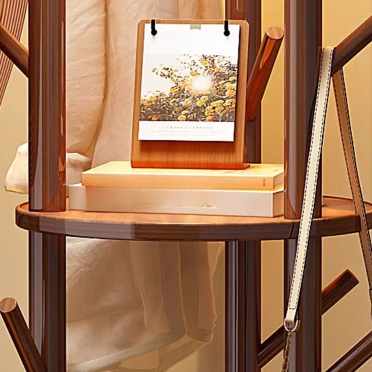 Swivel Tree Shape Nut-Brown Hooks Coat Rack Image - 7