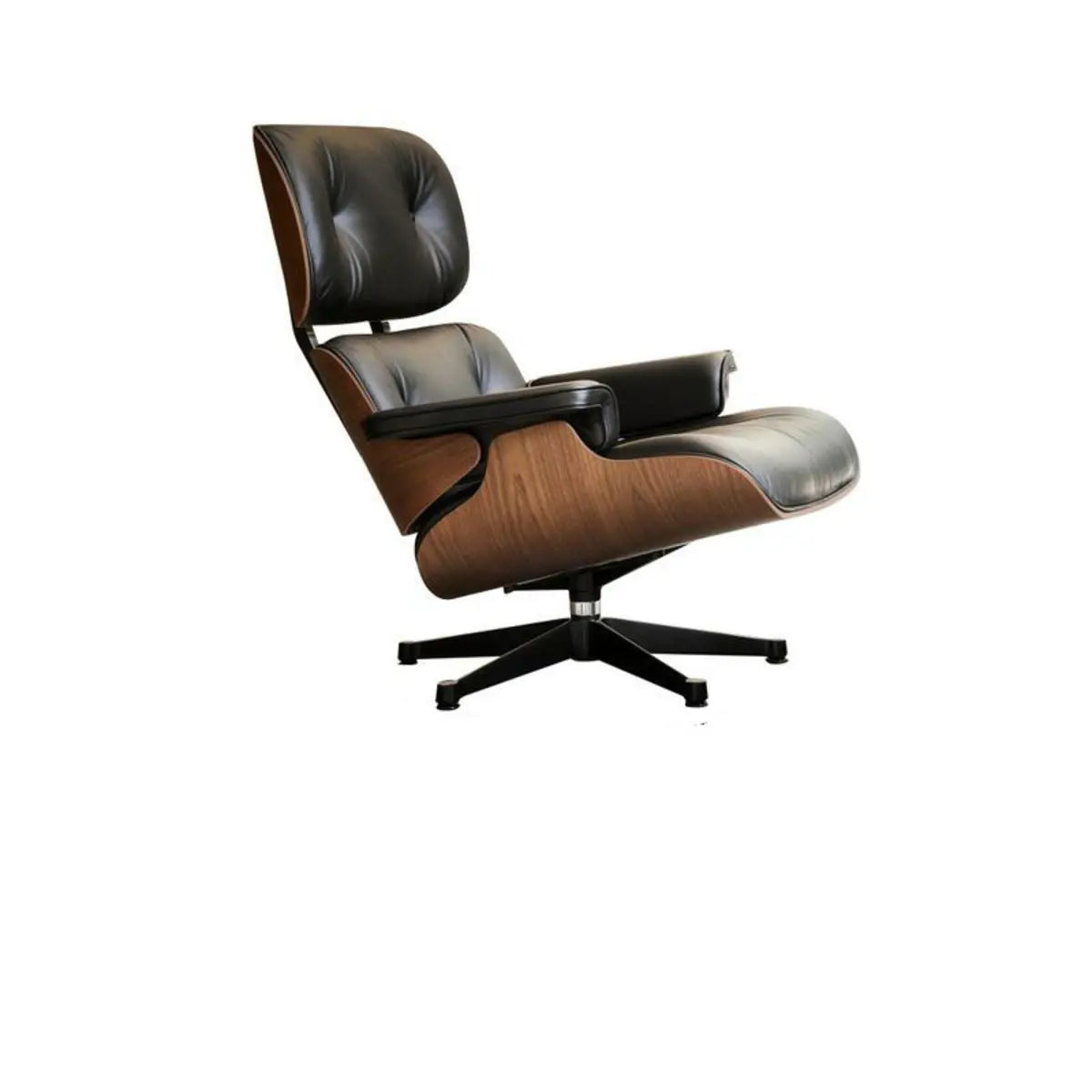 Swivel Water Resistant Leather Star Base Lounge Chair Image - 9