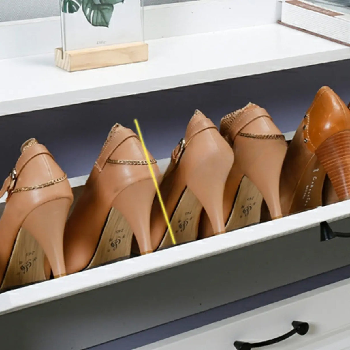 Tall Hallway White Large Capacity Drop Front Shoe Storage Image - 6