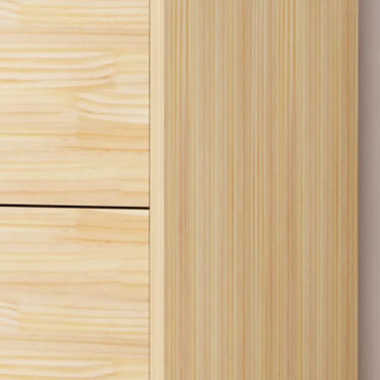 Tall Natural Finish Wood Vertical Five Drawers Chest Image - 12