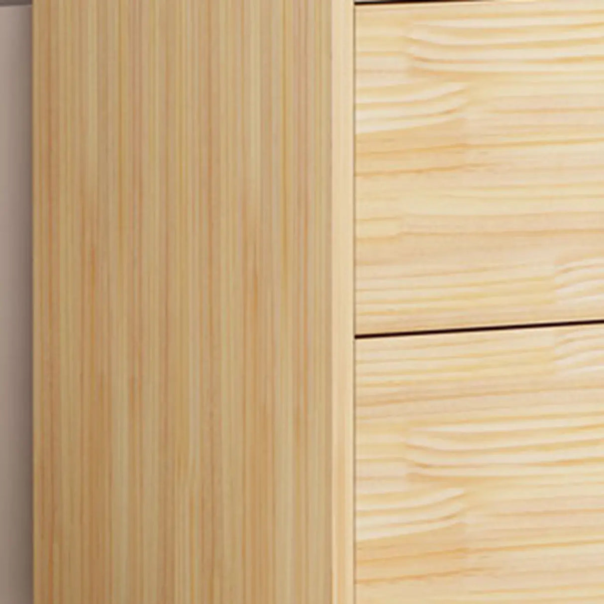 Tall Natural Finish Wood Vertical Five Drawers Chest Image - 16