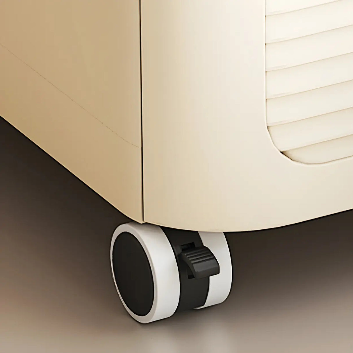 Tall Off-White Plastic Storage Drawers Chest with Casters Image - 16