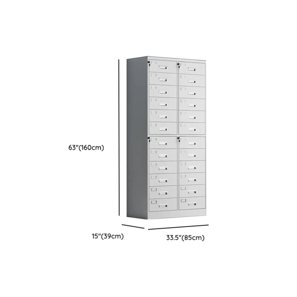 Tall Steel Vertical White Filing Cabinet with Key Lock Image - 19