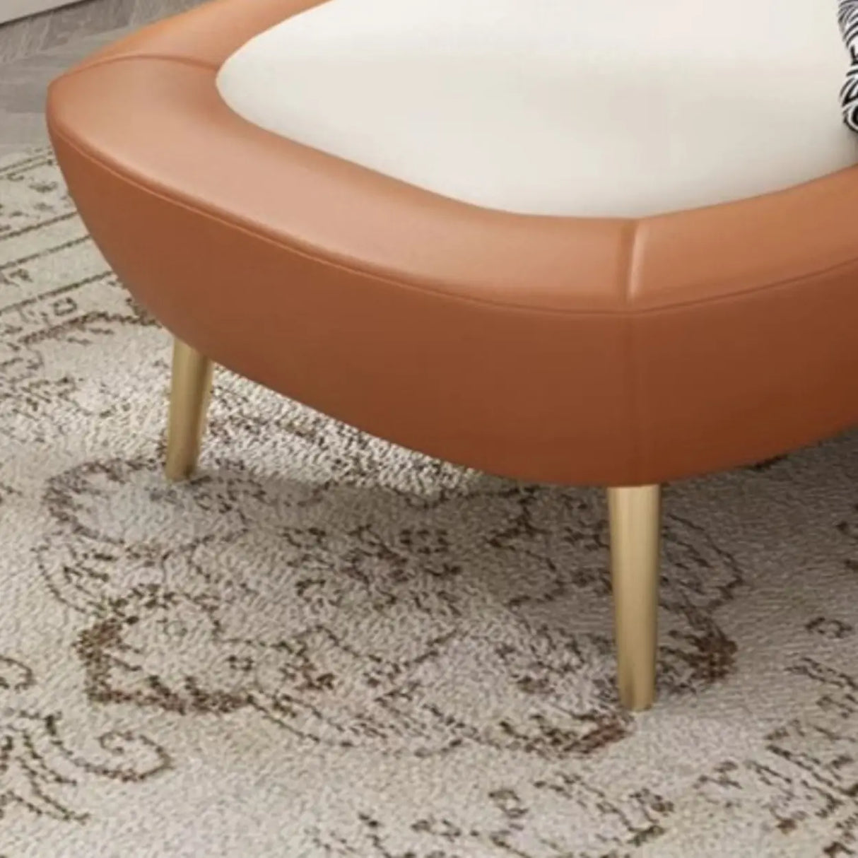 Tan Solid Color Reclining Leather Relax Right-Arm Chaise Image - 11