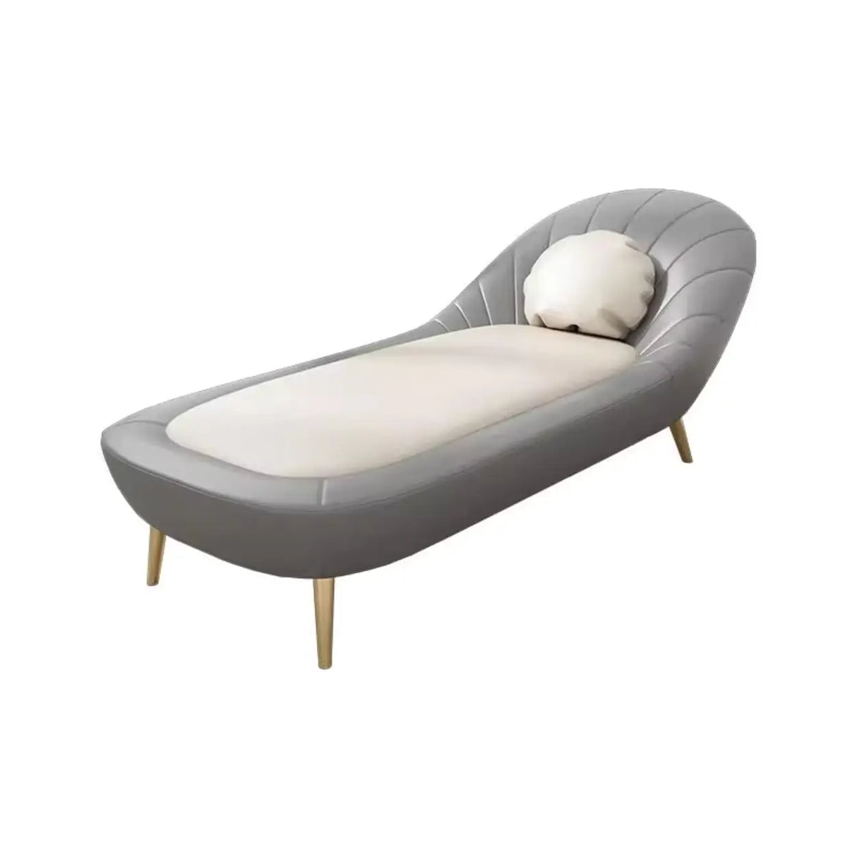 Tan Solid Color Reclining Leather Relax Right-Arm Chaise Image - 5