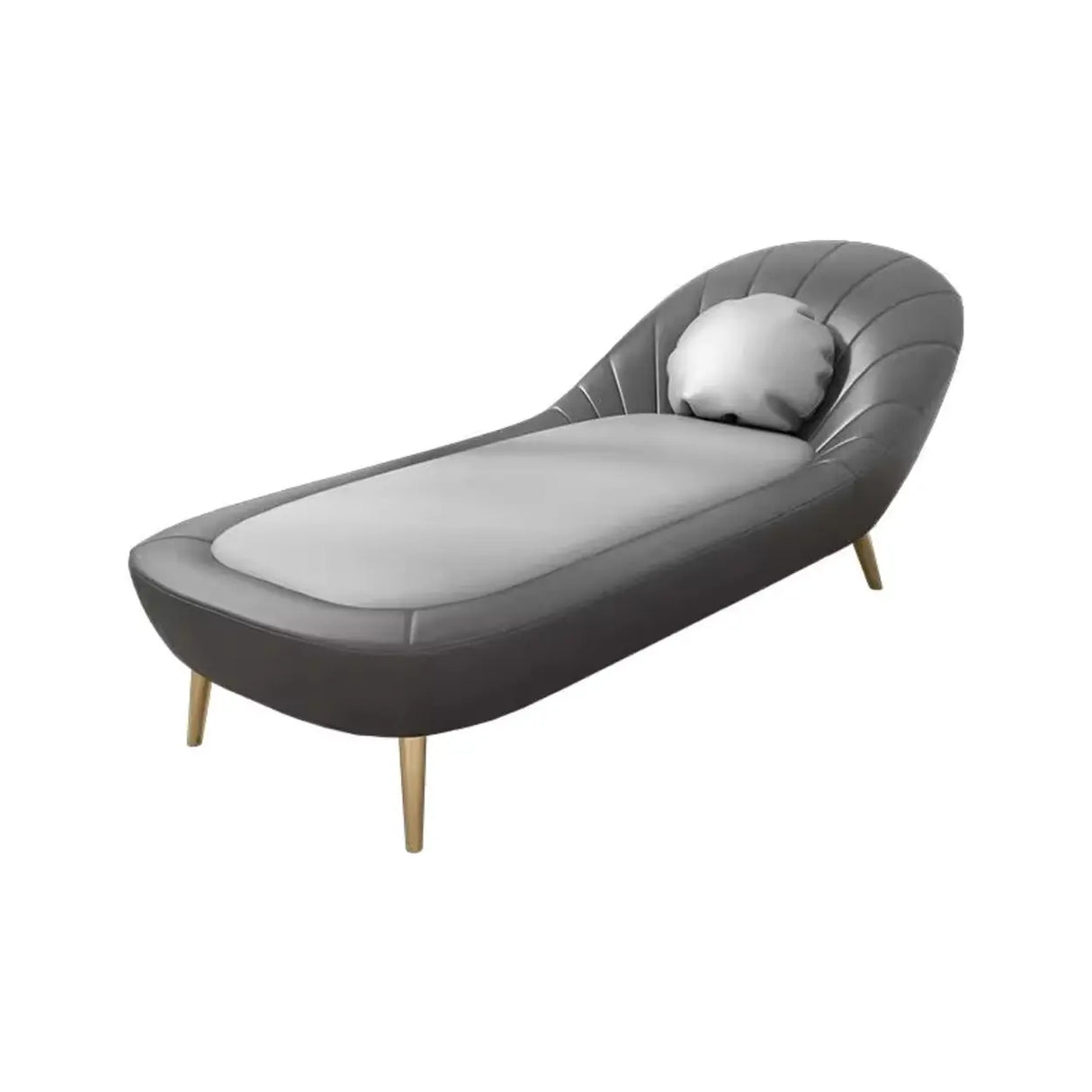 Tan Solid Color Reclining Leather Relax Right-Arm Chaise Image - 7