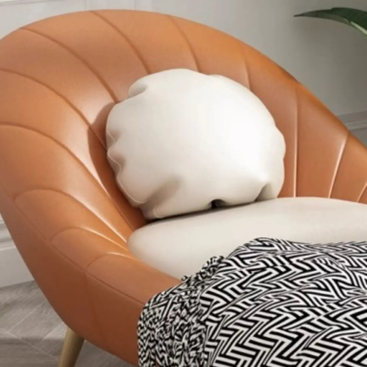 Tan Solid Color Reclining Leather Relax Right-Arm Chaise Image - 9