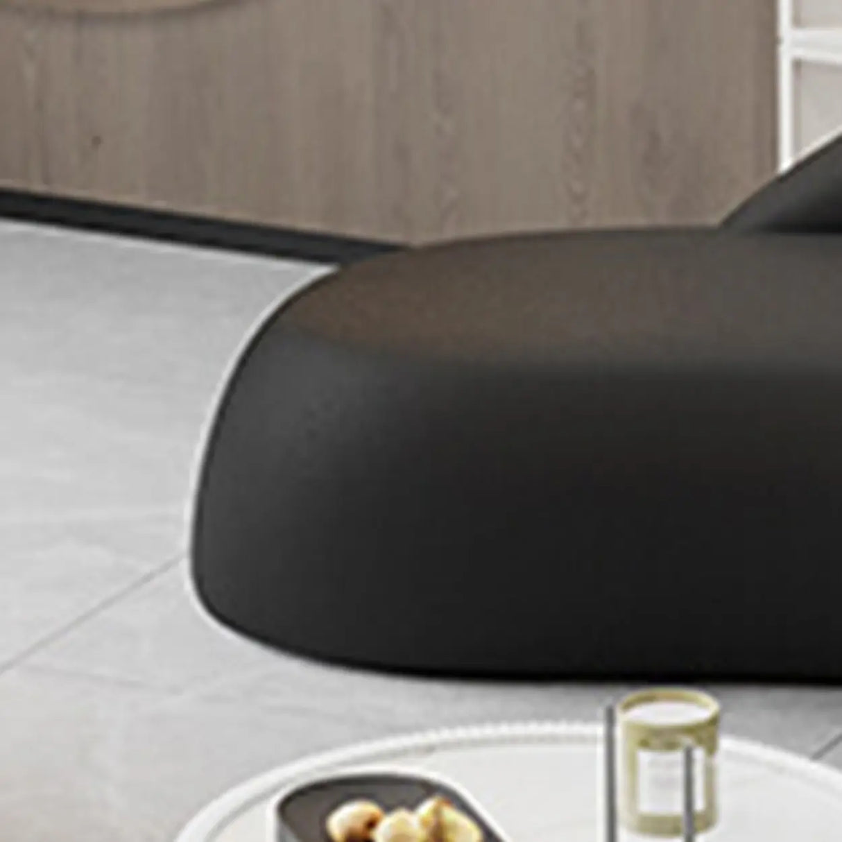 Tear Resistant Faux Leather Curved Tight Back Sofa Image - 12