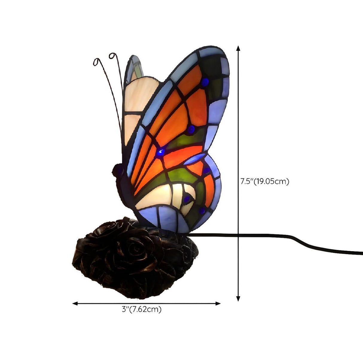 Tiffany Creative Colorful Butterfly Glass Table Lamp