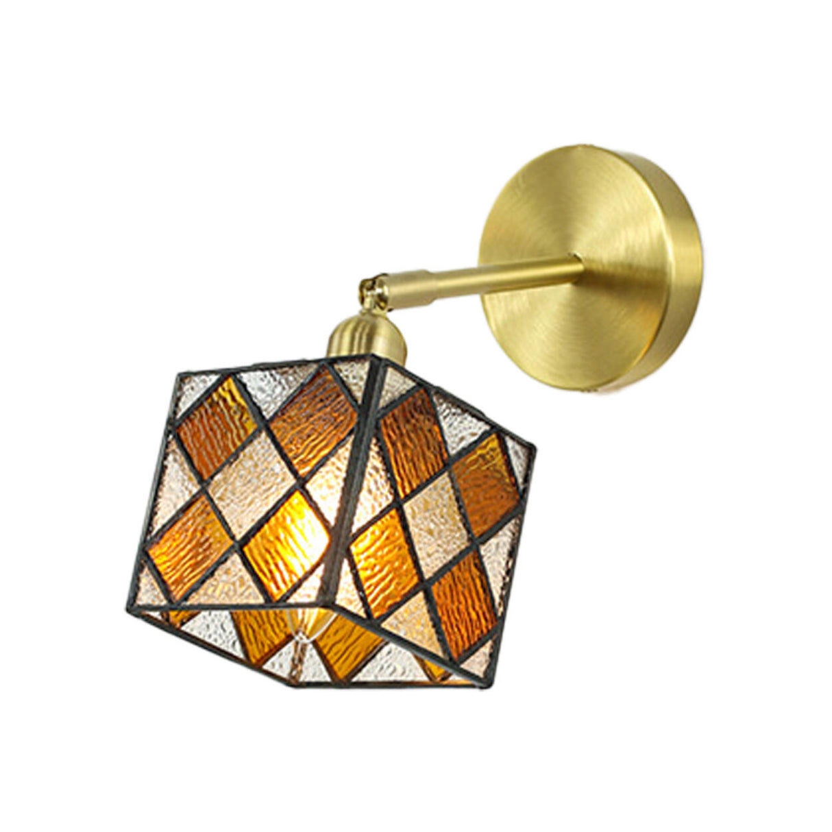 Tiffany Style Square Stained Glass LED Wall Sconce Image - 10
