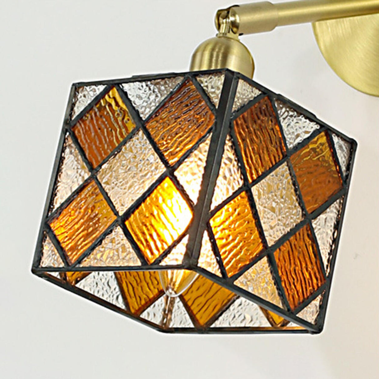 Tiffany Style Square Stained Glass LED Wall Sconce Image - 11