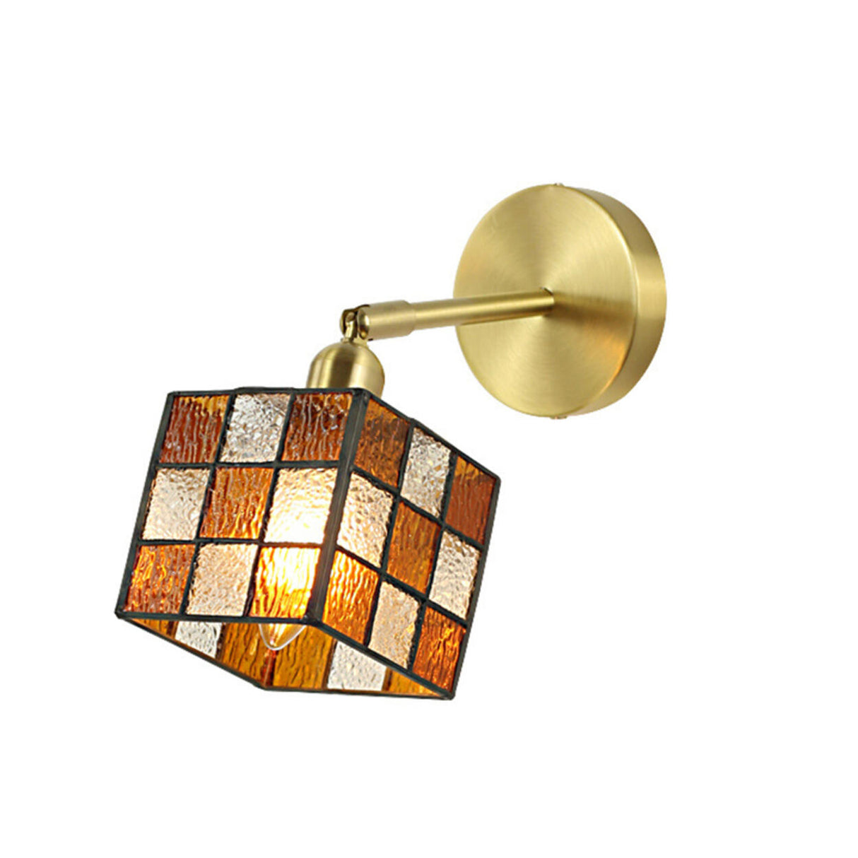 Tiffany Style Square Stained Glass LED Wall Sconce Image - 9
