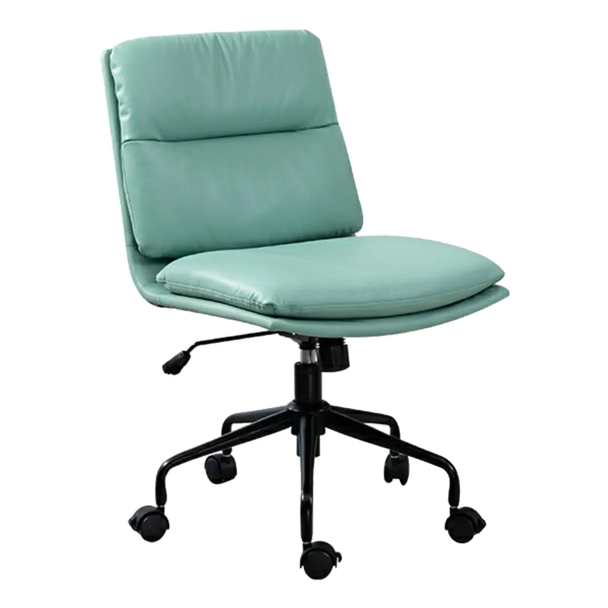 Tilt Ergonomic Off-White Swivel Leather Office Chair Image - 13