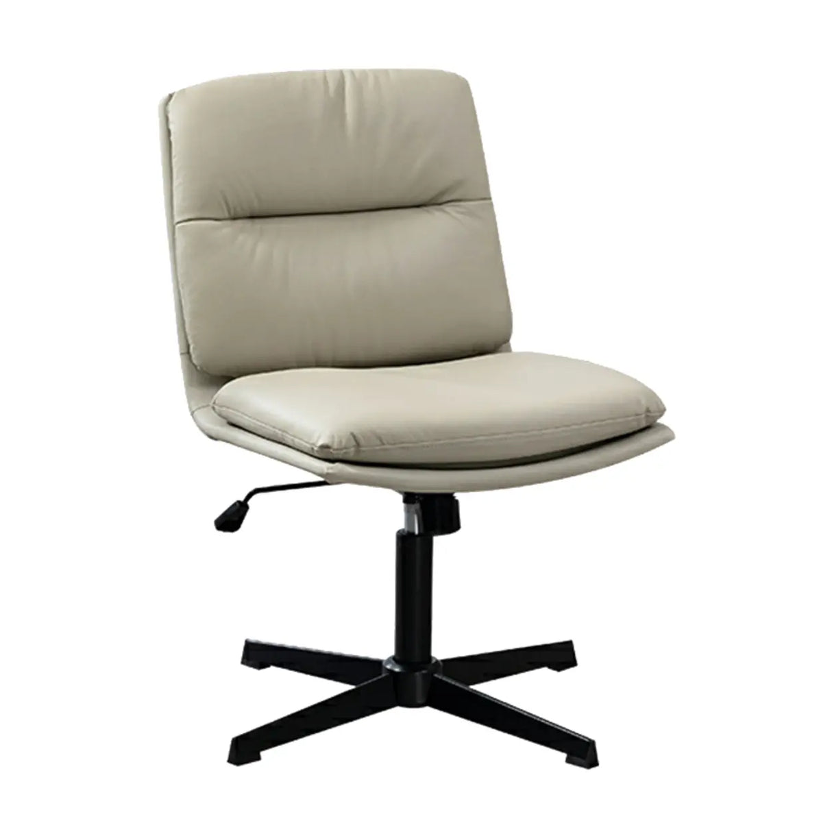 Tilt Ergonomic Off-White Swivel Leather Office Chair Image - 19