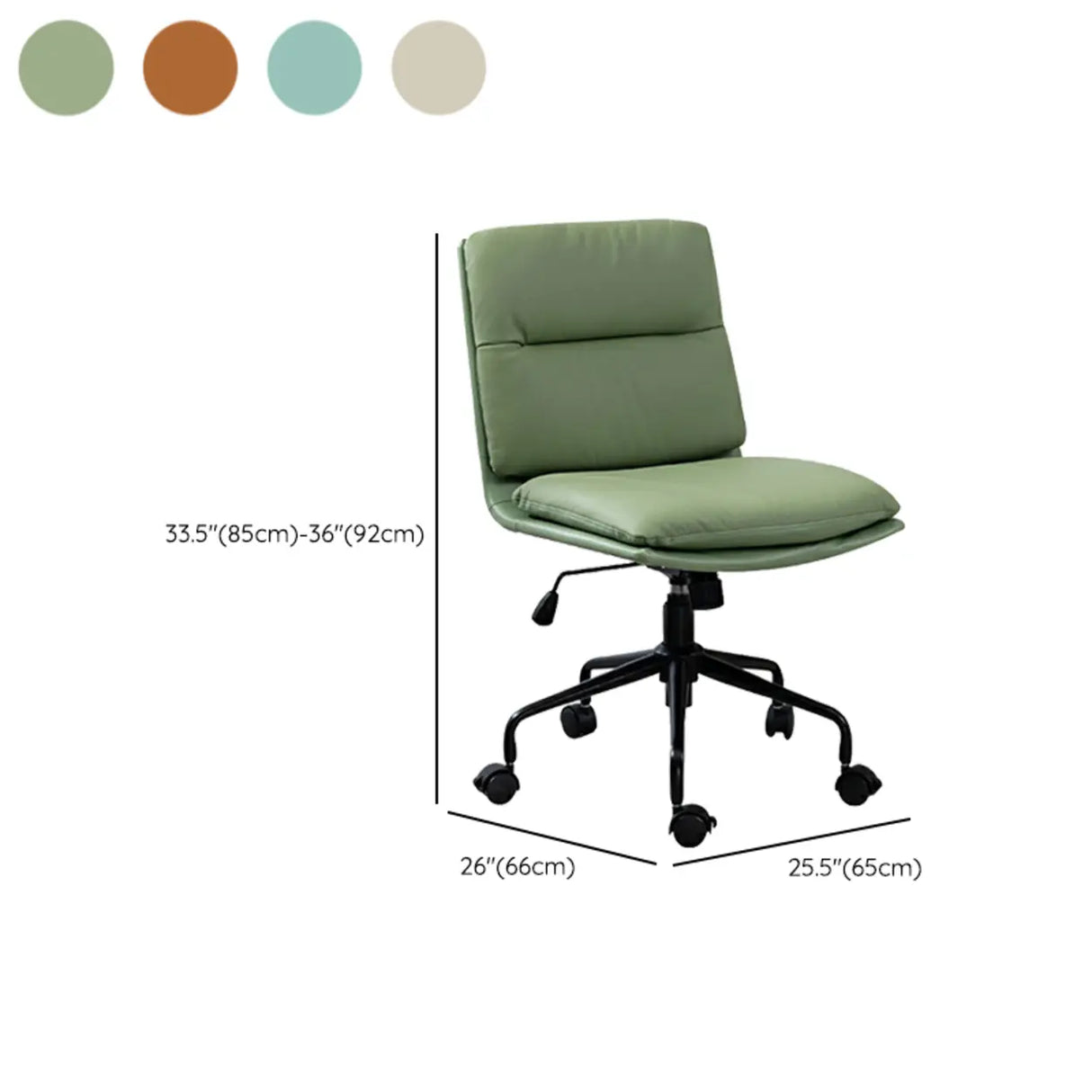 Tilt Ergonomic Off-White Swivel Leather Office Chair Image - 24