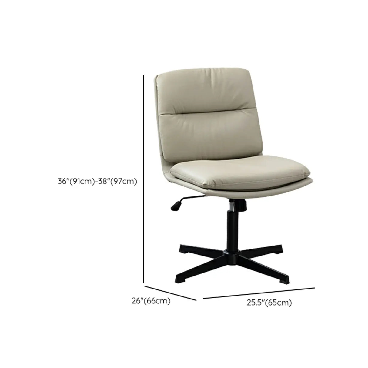 Tilt Ergonomic Off-White Swivel Leather Office Chair Image - 26