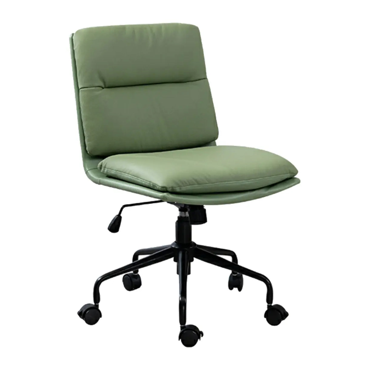 Tilt Ergonomic Off-White Swivel Leather Office Chair Image - 9