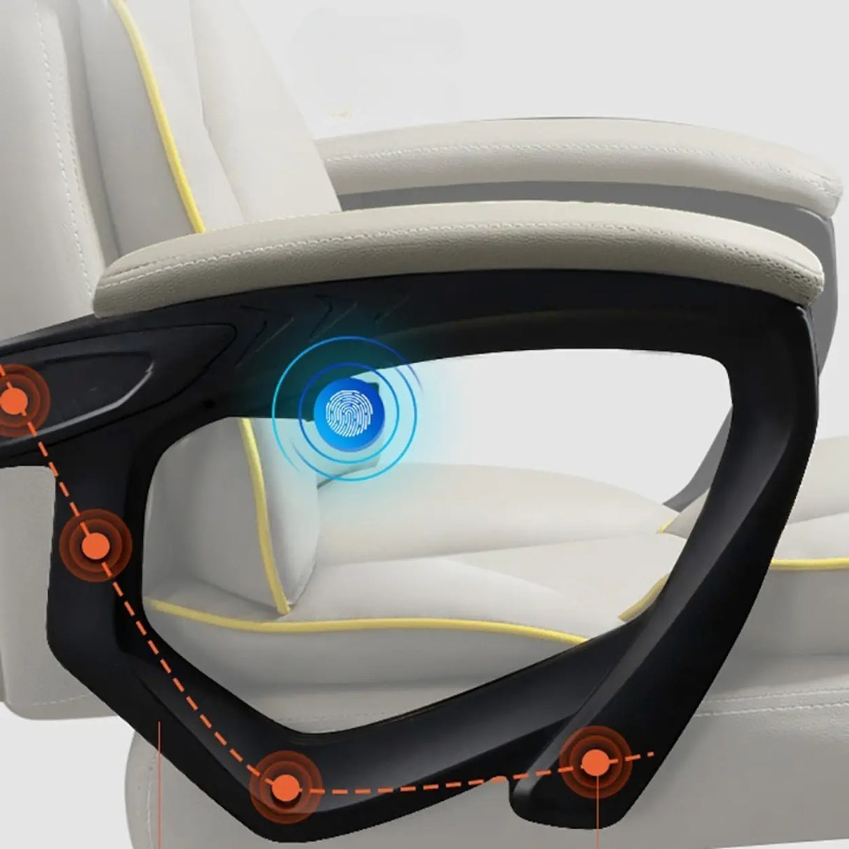 Tilt Lumbar Support Swivel Leather Adjustable Office Chair Image - 12