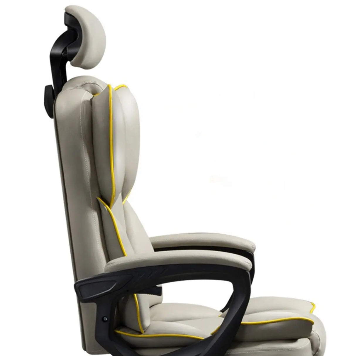 Tilt Lumbar Support Swivel Leather Adjustable Office Chair Image - 14