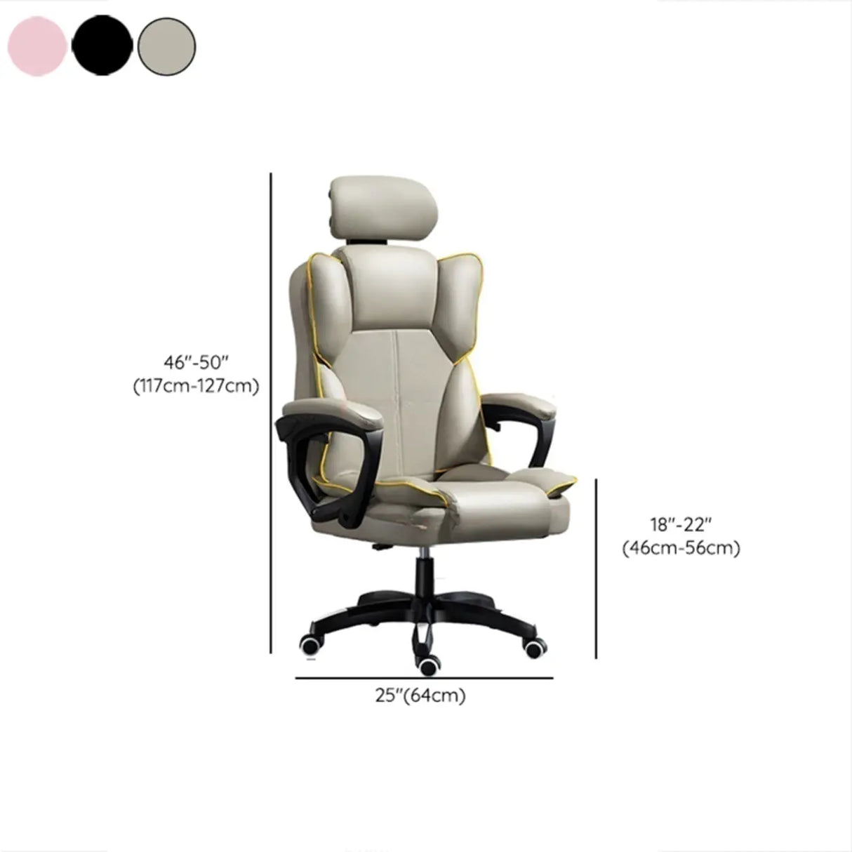 Tilt Lumbar Support Swivel Leather Adjustable Office Chair