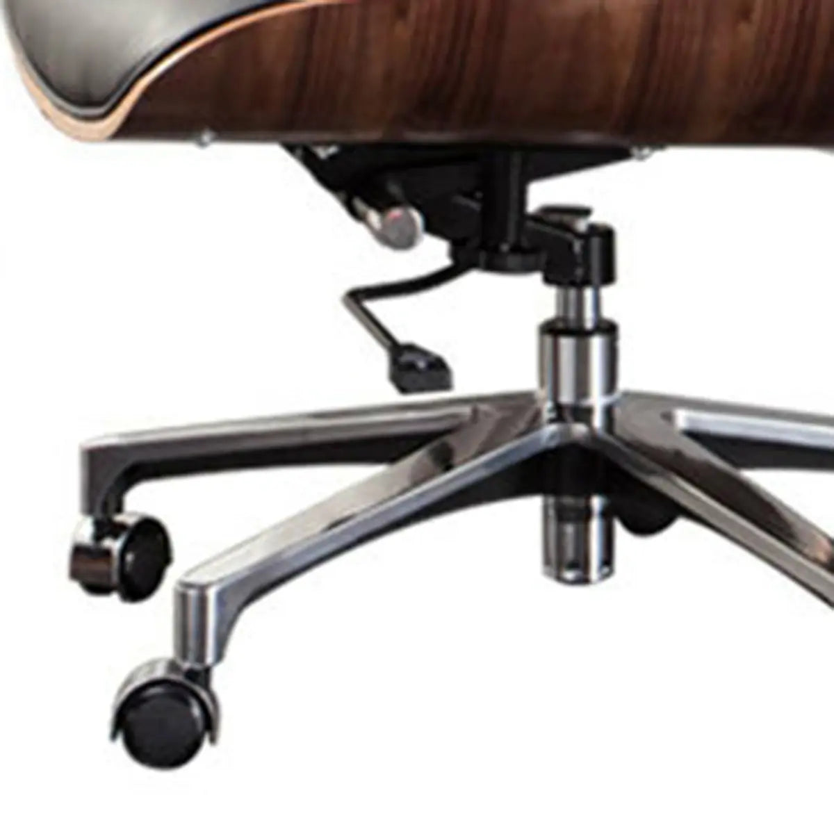 Tilt Mechanism Ergonomic Wood Swivel Leather Office Chair Image - 9