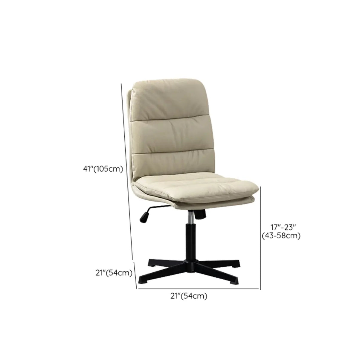 Tilt Mechanism Swivel Leather Conference Beige Office Chair