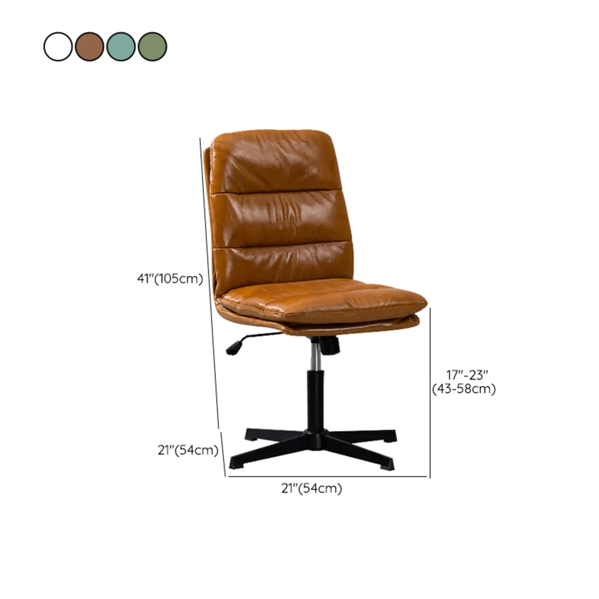 Tilt Mechanism Swivel Leather Conference Beige Office Chair Image - 16