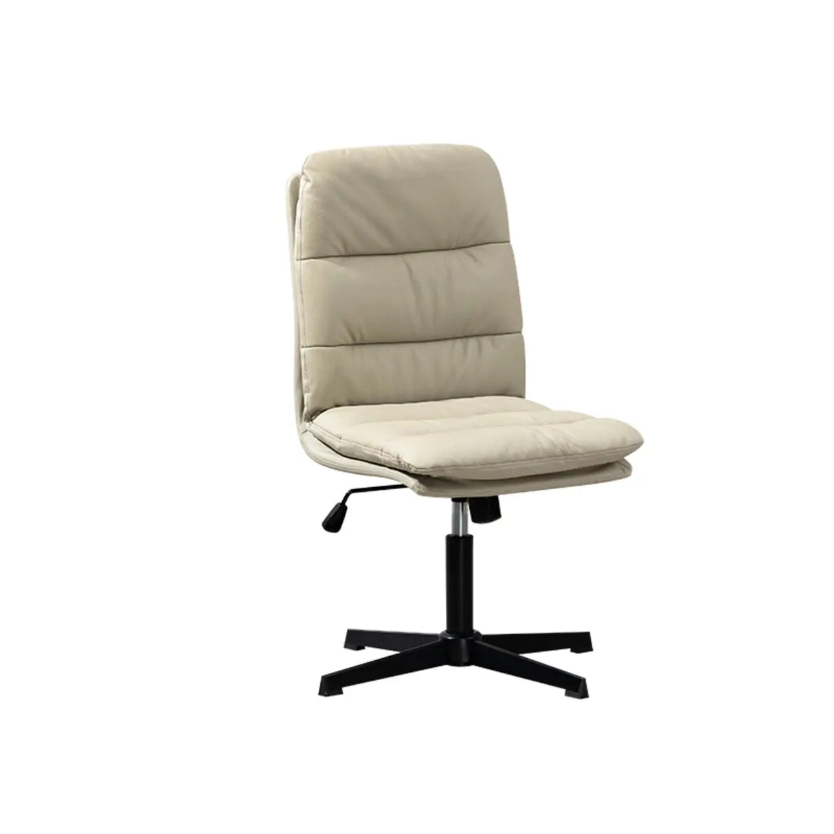 Tilt Mechanism Swivel Leather Conference Beige Office Chair Image - 2