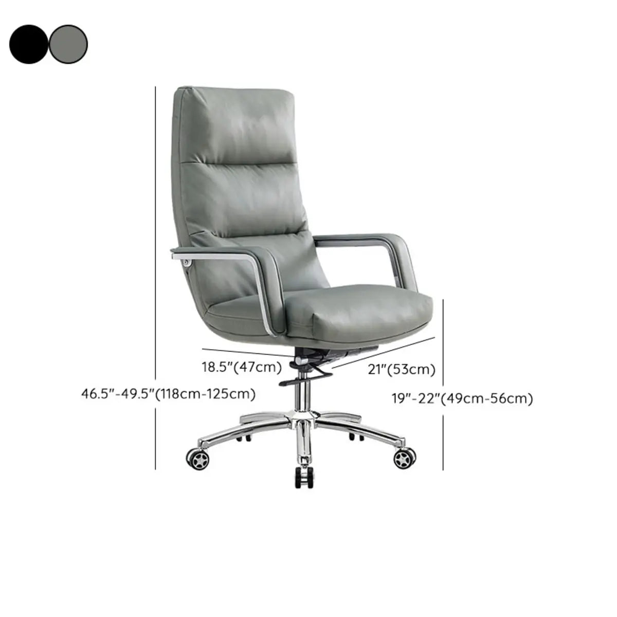 Tilt Swivel Ergonomic Leather Task Office Chair with Wheels