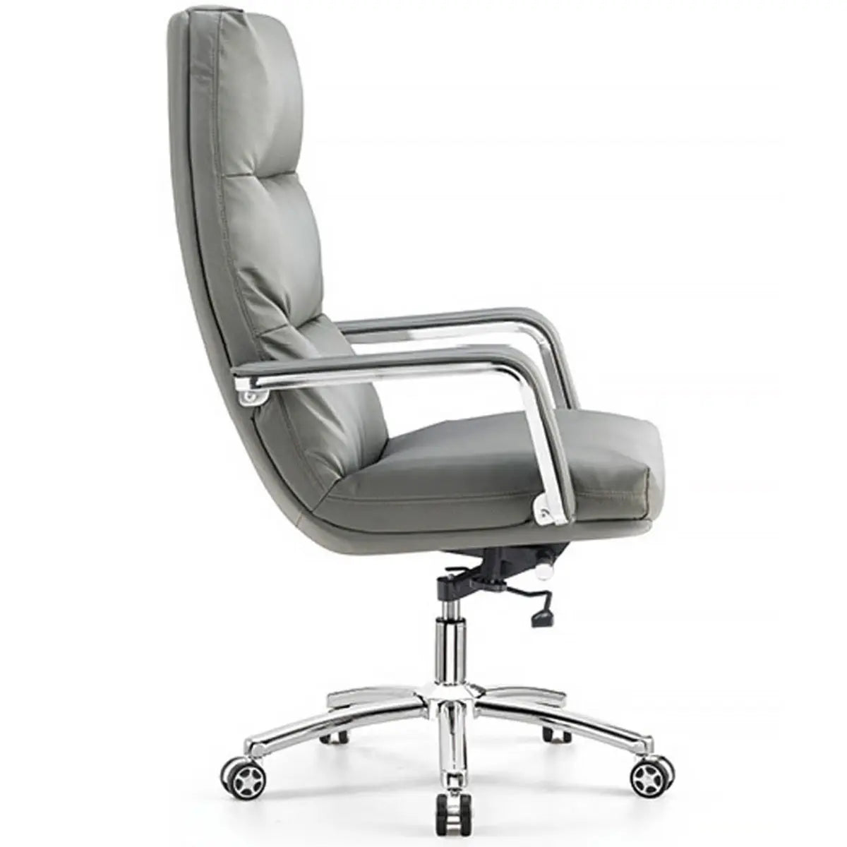 Tilt Swivel Ergonomic Leather Task Office Chair with Wheels Image - 3