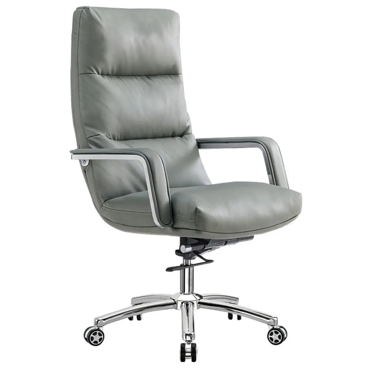 Tilt Swivel Ergonomic Leather Task Office Chair with Wheels Image - 4