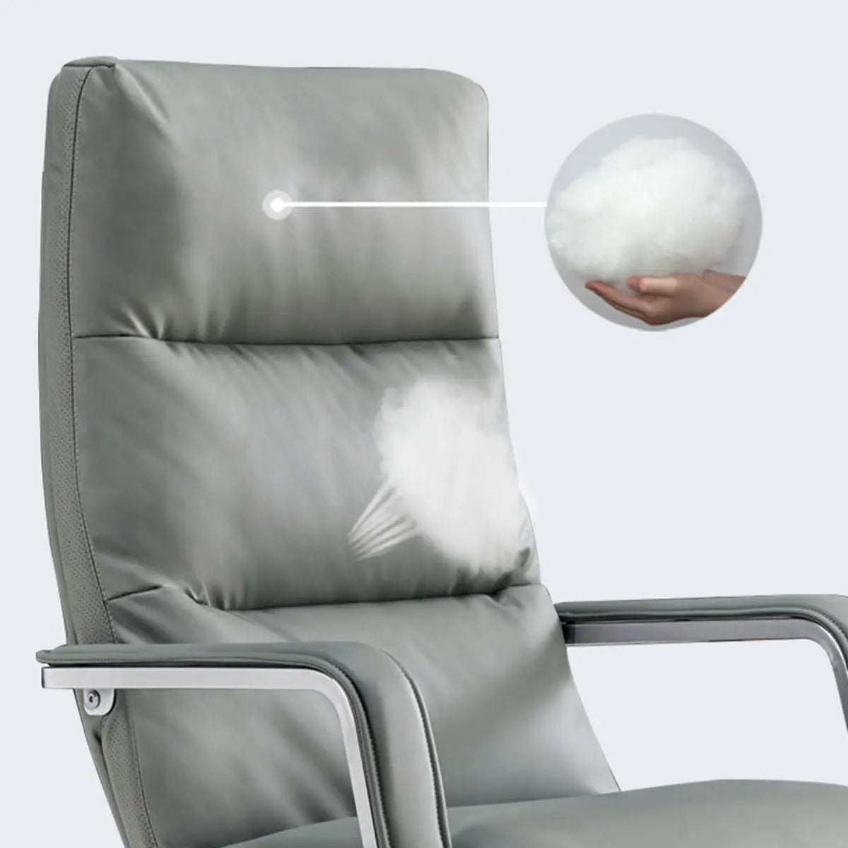 Tilt Swivel Ergonomic Leather Task Office Chair with Wheels Image - 6