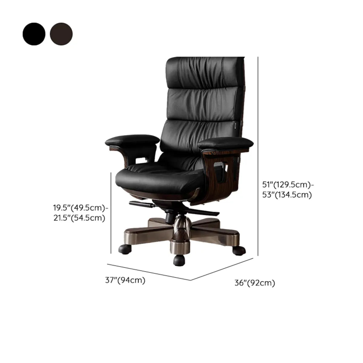 Tilt Swivel Leather Adjustable Office Chair with Headrest