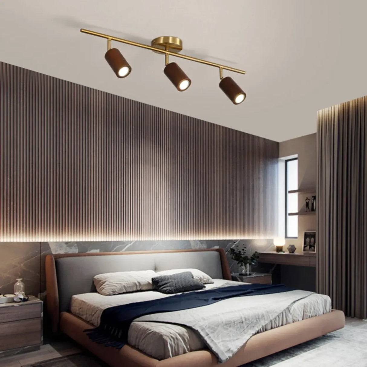 Track Adjustable Cylinder Semi-Flush Mount Lamp 4-Light Image - 2