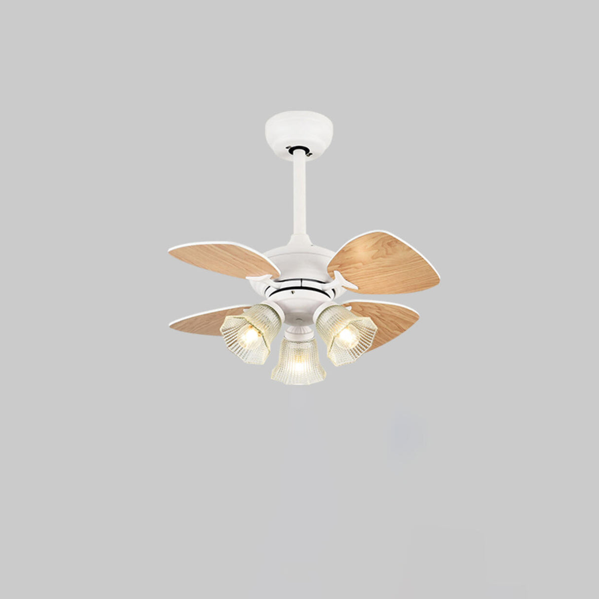 Traditional 4 Blade Flower Shades Ceiling Fan Lights Image - 11