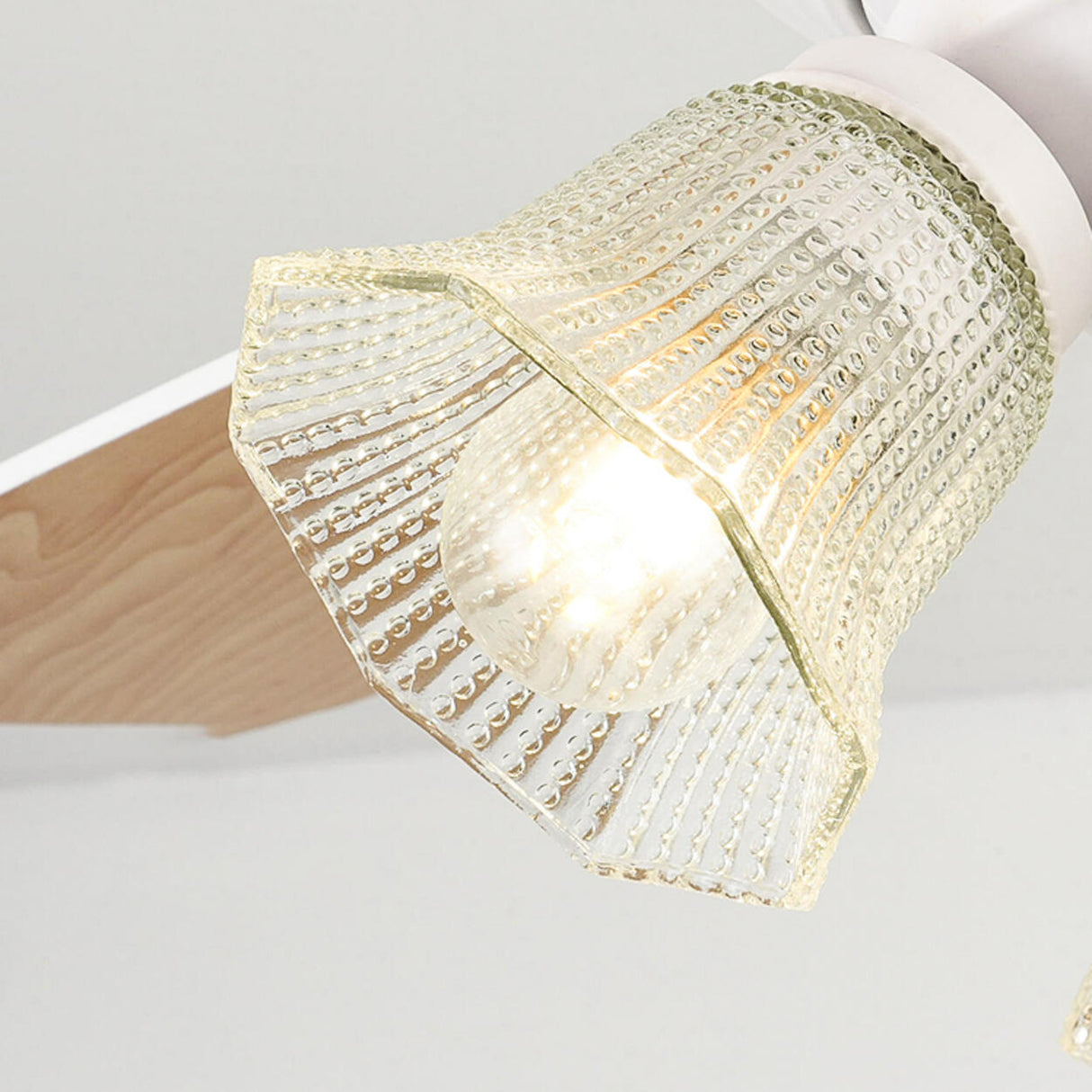 Traditional 4 Blade Flower Shades Ceiling Fan Lights Image - 16