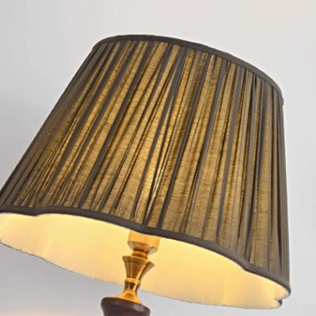 Traditional Barrel Wooden Floor Lamp with Shelves Image - 11