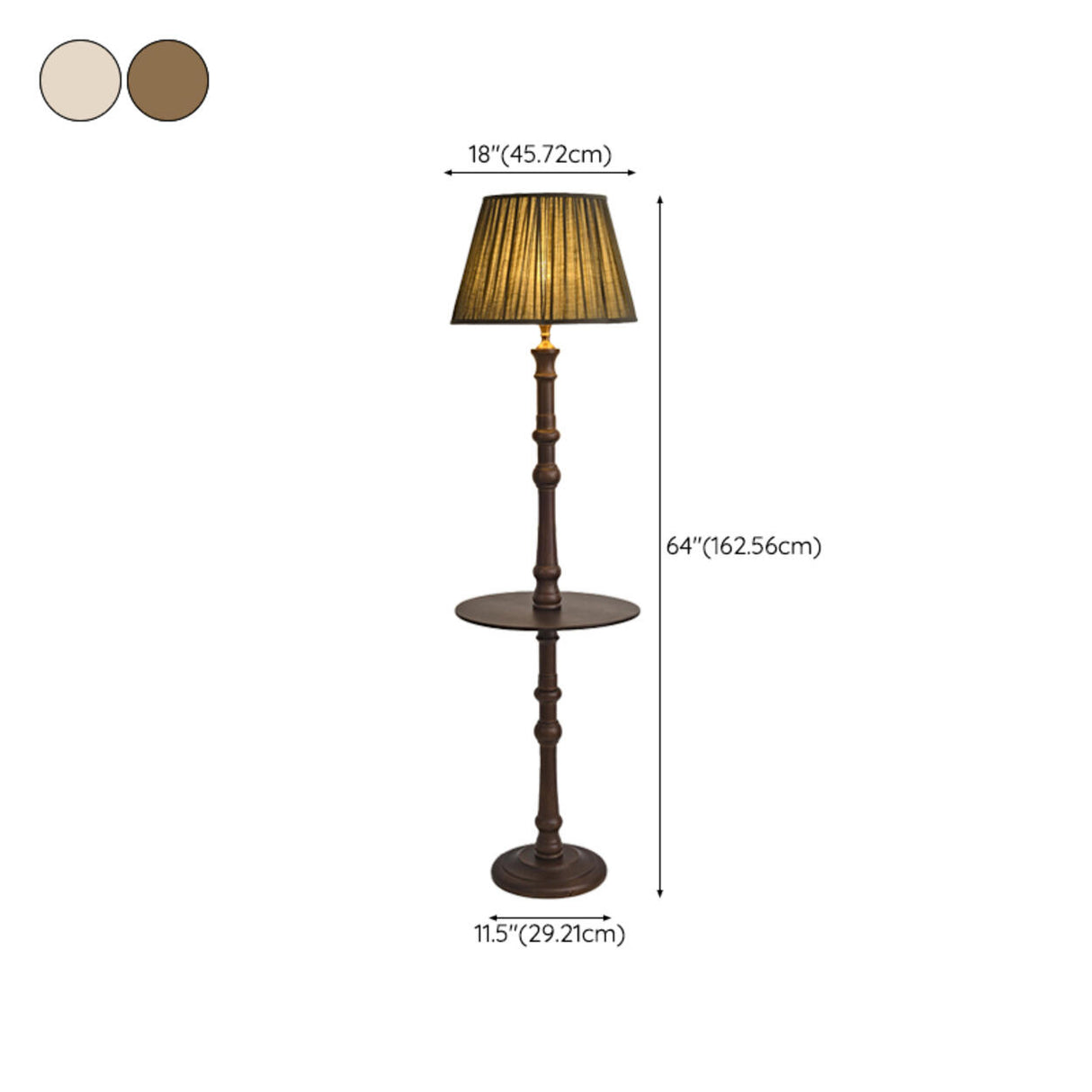 Traditional Barrel Wooden Floor Lamp with Shelves