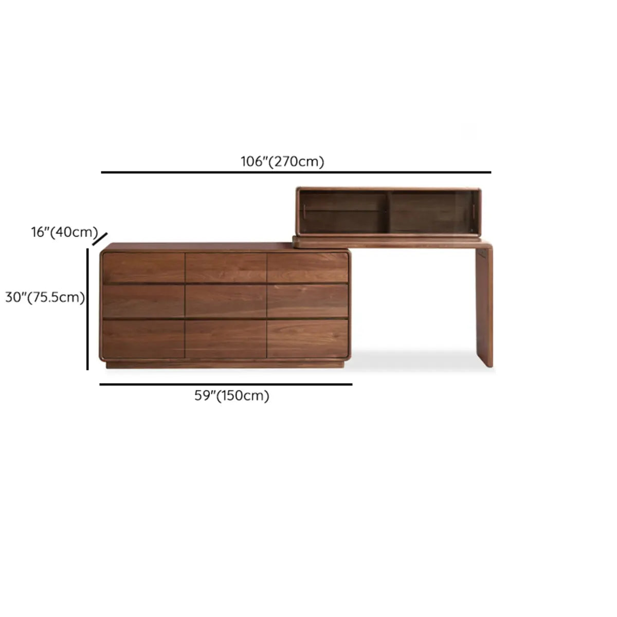 Traditional Bedroom Natural Wood Drawer Makeup Vanity Image - 22