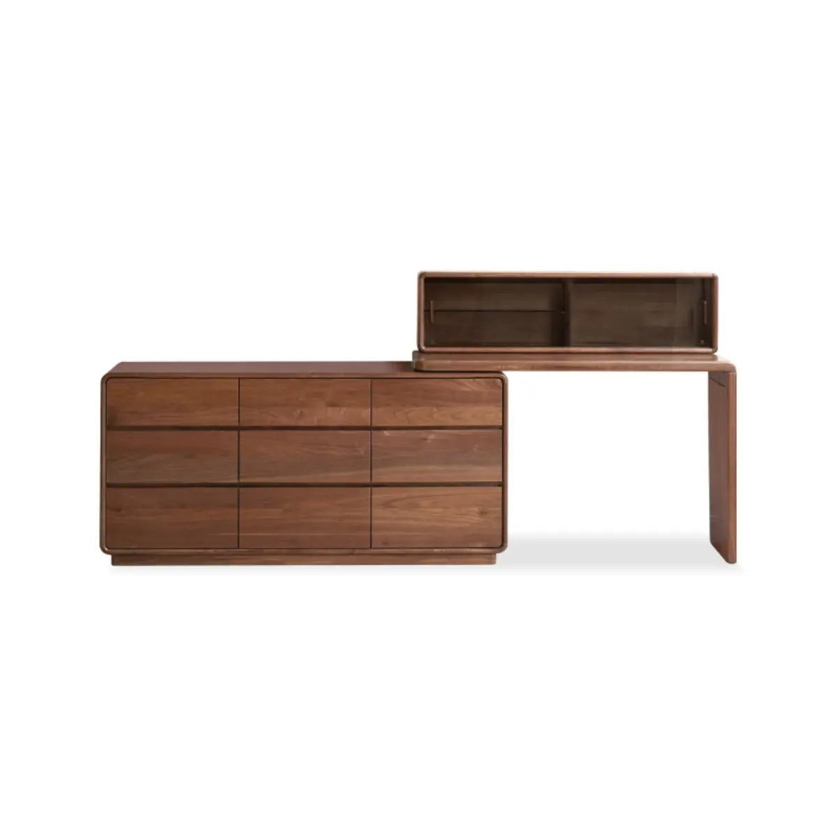 Traditional Bedroom Natural Wood Drawer Makeup Vanity Image - 7