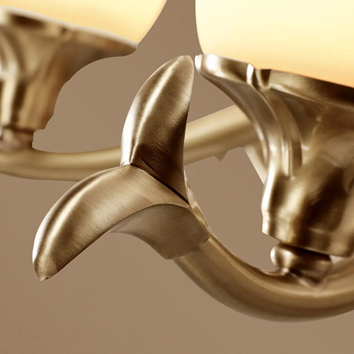 Traditional Bell Frosted Glass Chandelier Black Large Image - 6