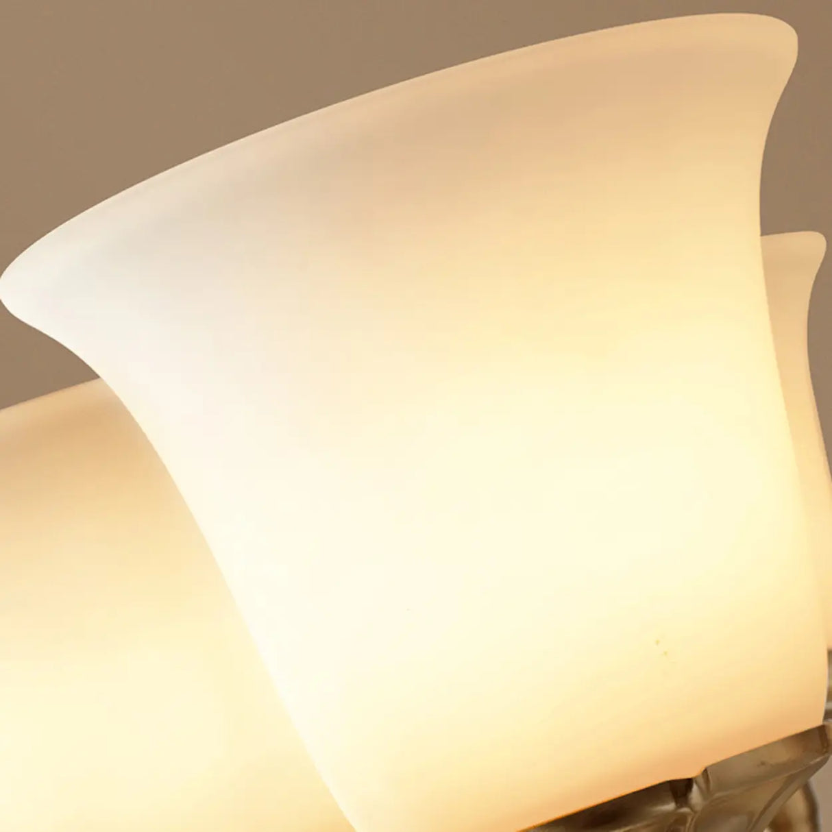 Traditional Bell Frosted Glass Chandelier Black Large Image - 8