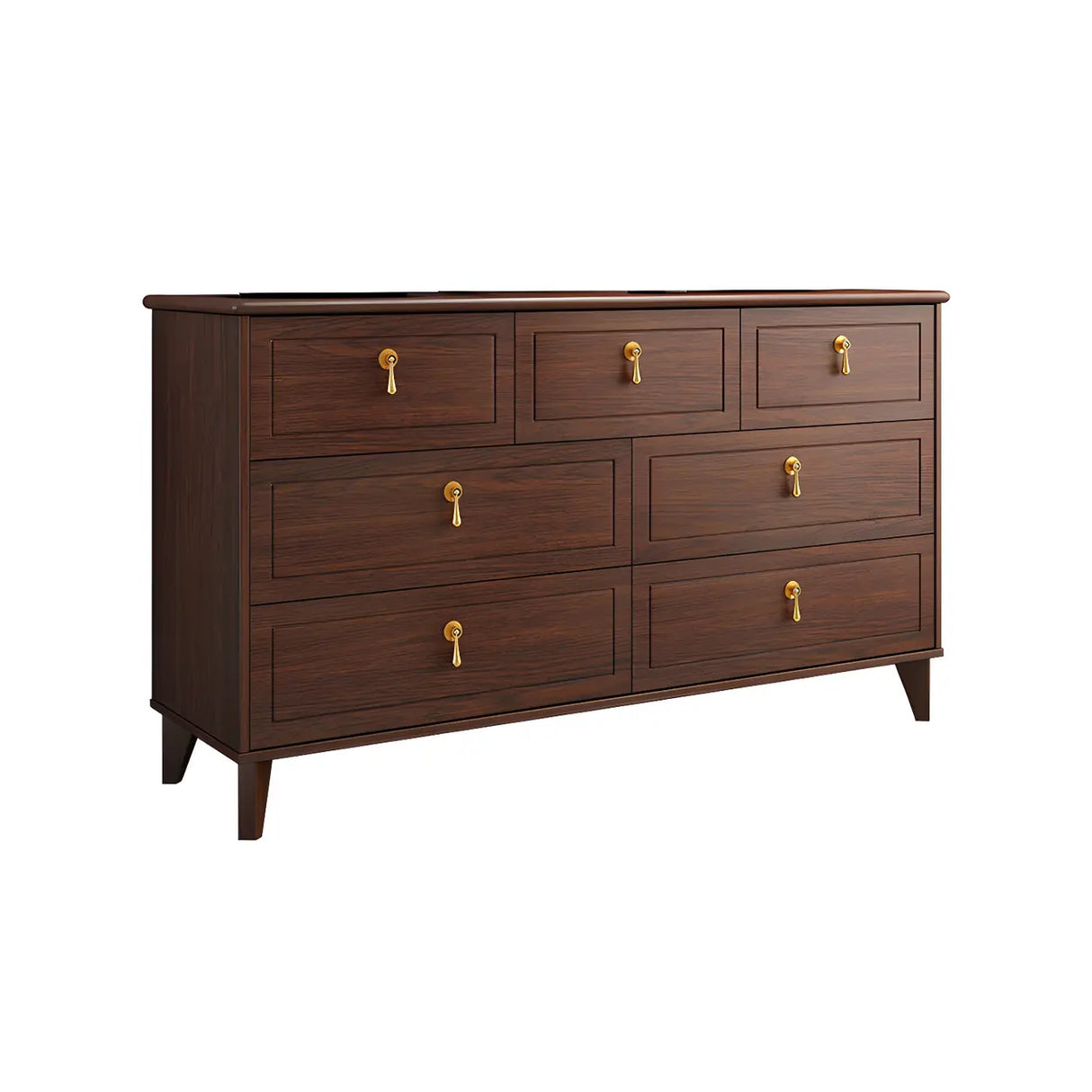 Traditional Brown Wood Dresser for Soft-Close Drawers Image - 10