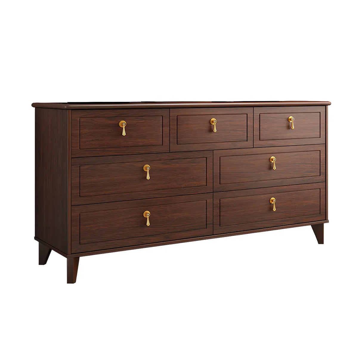 Traditional Brown Wood Dresser for Soft-Close Drawers Image - 13