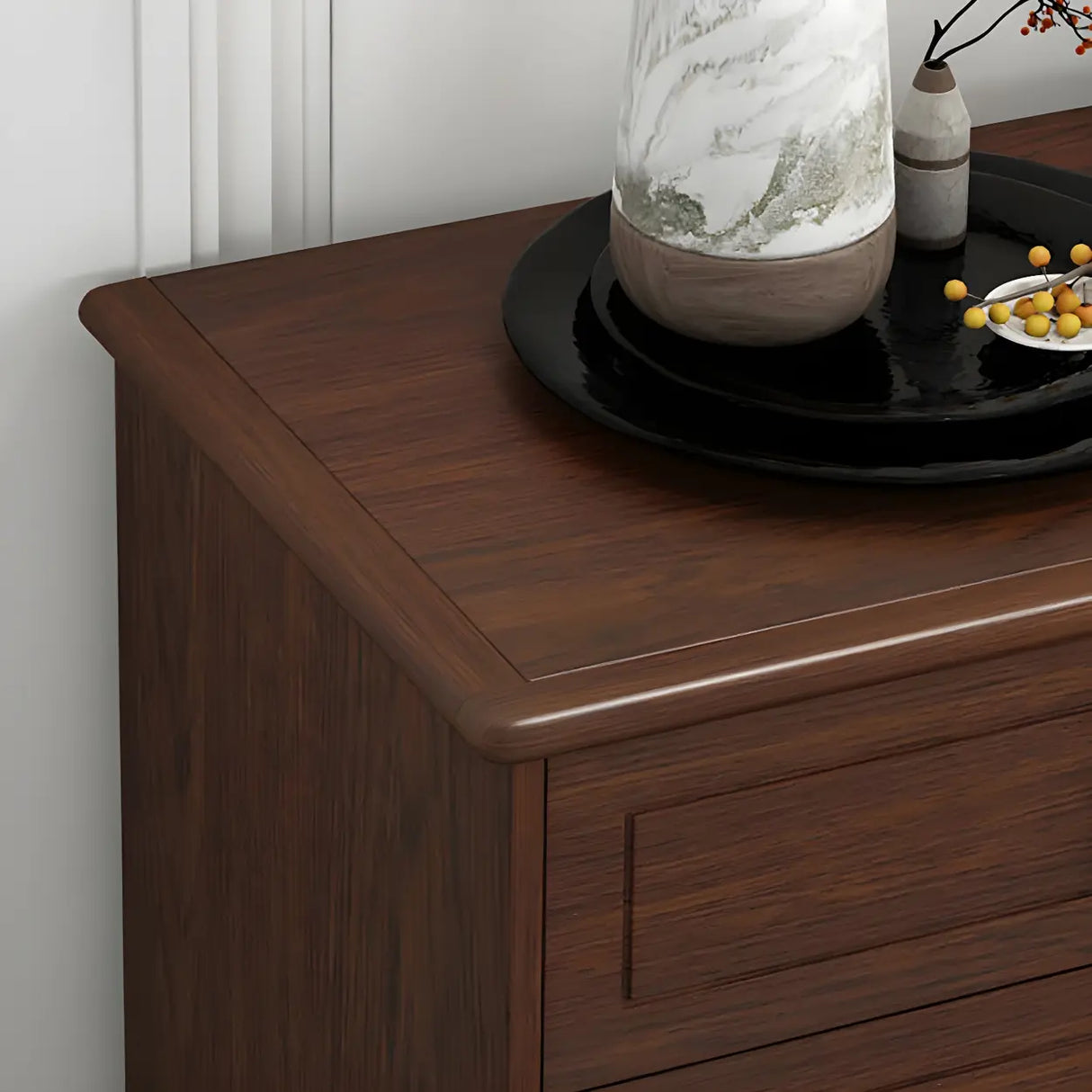 Traditional Brown Wood Dresser for Soft-Close Drawers Image - 14