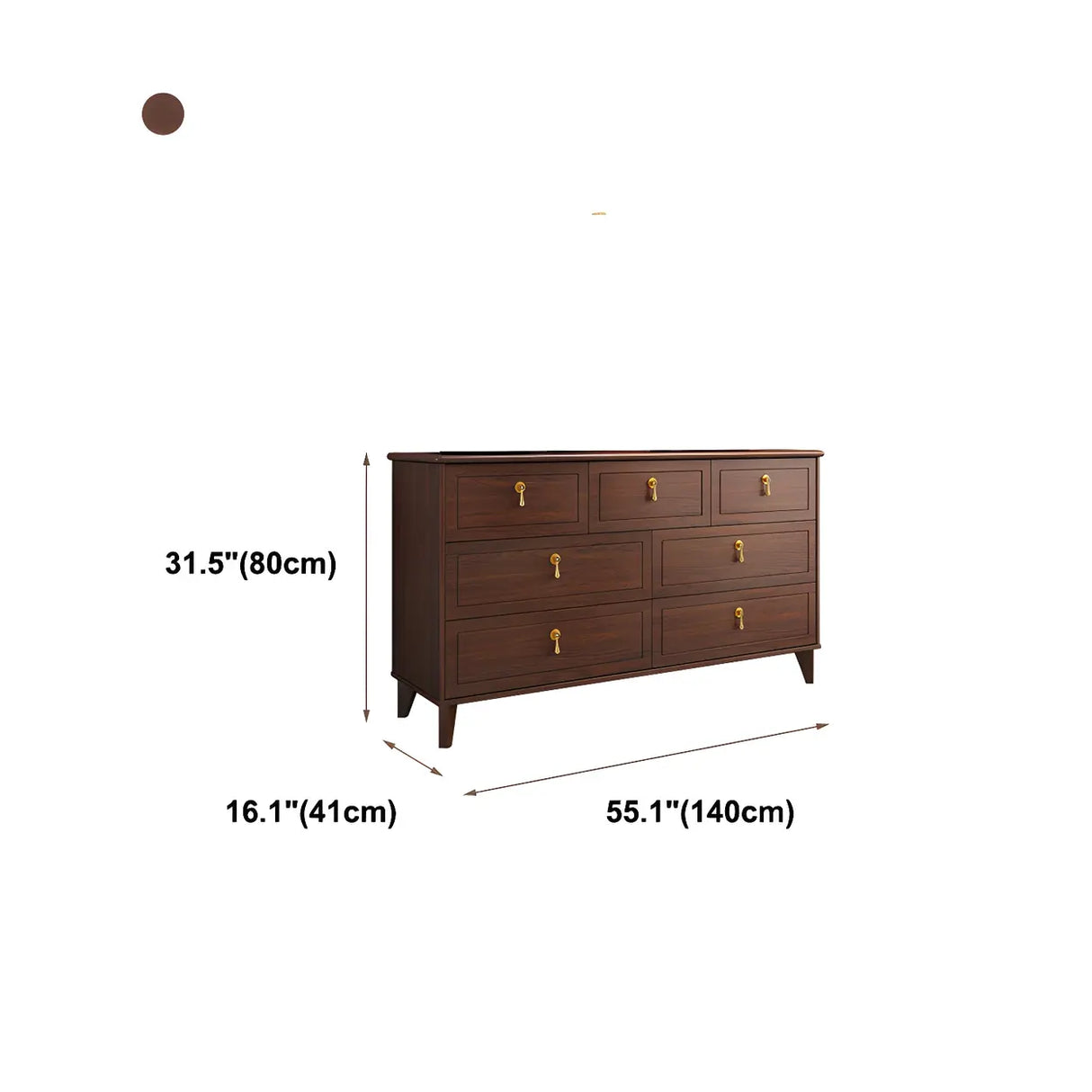 Traditional Brown Wood Dresser for Soft-Close Drawers Image - 19