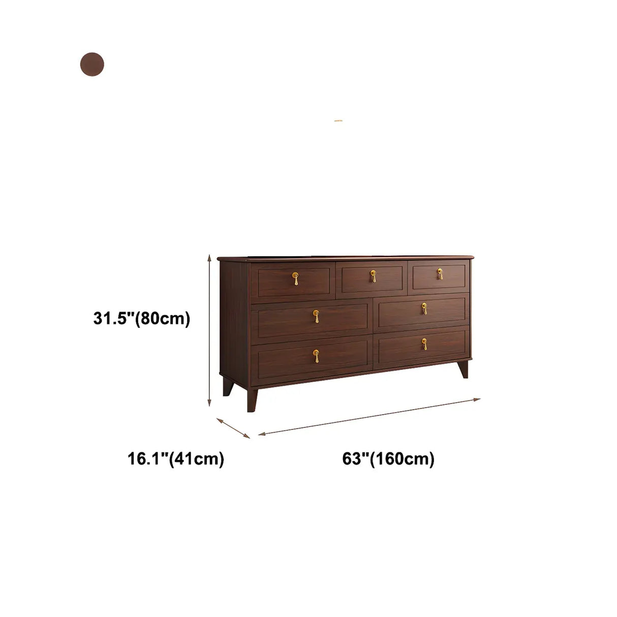 Traditional Brown Wood Dresser for Soft-Close Drawers Image - 20